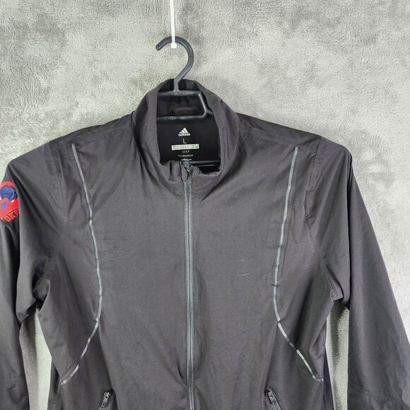 Womens Black Adidas ClimaProof Golf Jacket Windbreaker Full Zip Mock Neck Size L - Picture 4 of 12